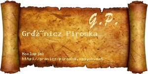 Gránicz Piroska névjegykártya